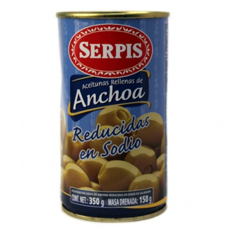 ACEITUNAS RELL/ANCHOA BAJA EN SAL SERPIS LATA 350 g