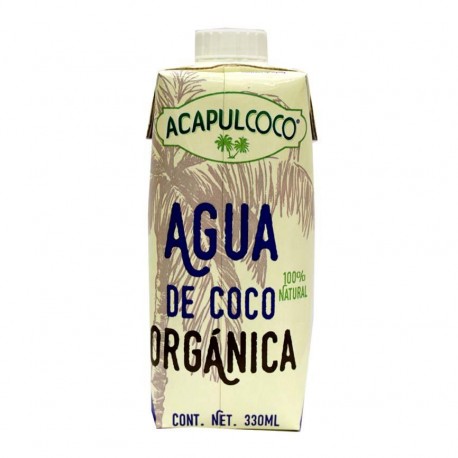 AGUA NATURAL DE COCO ORGANICA ACAPULCOCO MINIBRICK 330 ml