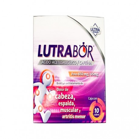 ACIDO ACETILSALICILICO/CAFEINA LUTRABOR 850MG/65MG ULTRA PZ 10 SOBRES