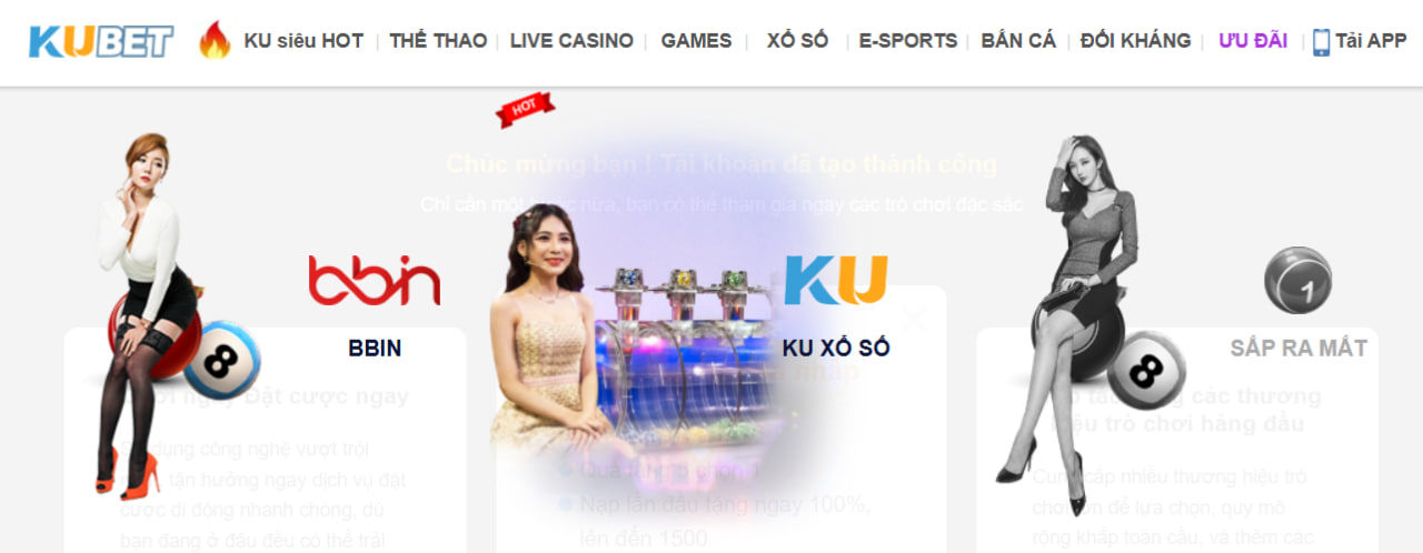 Sảnh xổ số KUBET cho phép bạn chơi lô đề 3 càng, keno và nhiều thể loại xổ số khác.